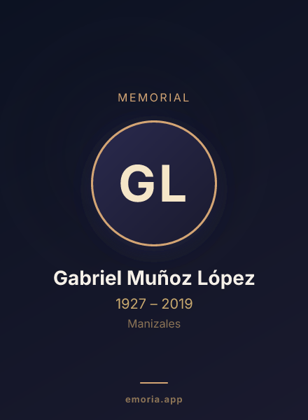 Memorial portrait of Gabriel Muñoz López