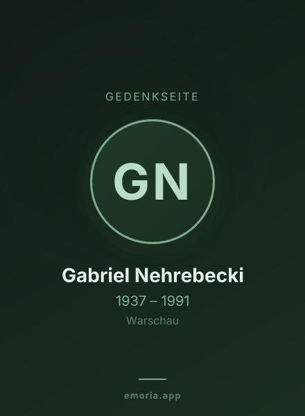 Gedenkportrait von Gabriel Nehrebecki