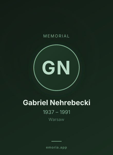 Memorial portrait of Gabriel Nehrebecki