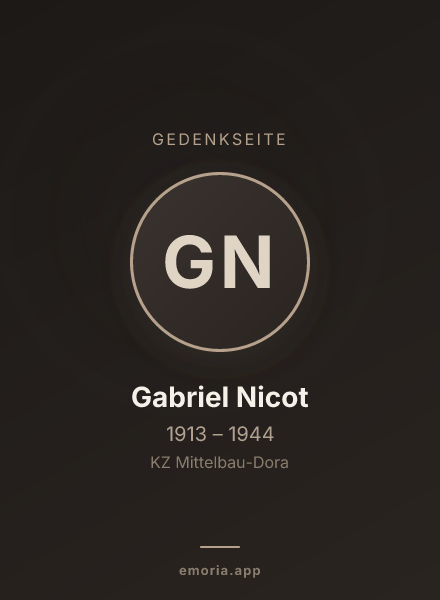 Gedenkportrait von Gabriel Nicot