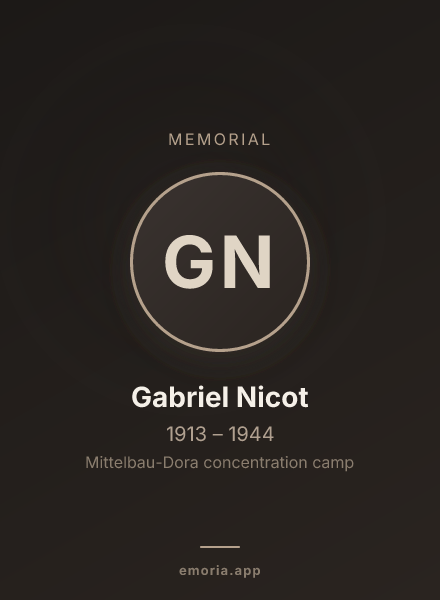 Memorial portrait of Gabriel Nicot