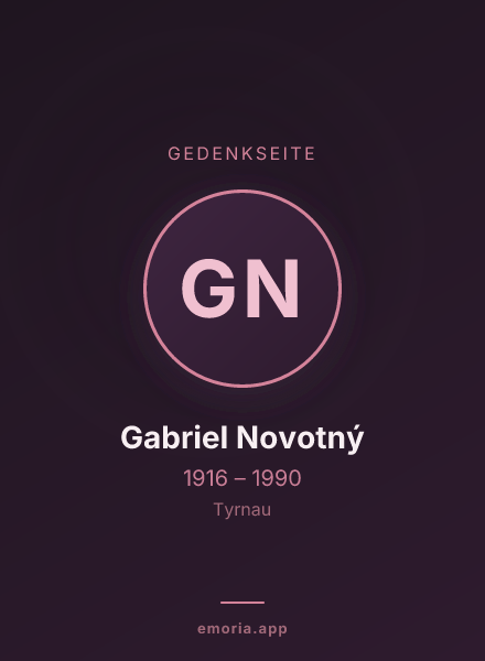 Gedenkportrait von Gabriel Novotný