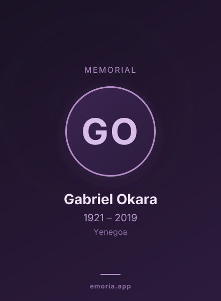 Memorial portrait of Gabriel Okara