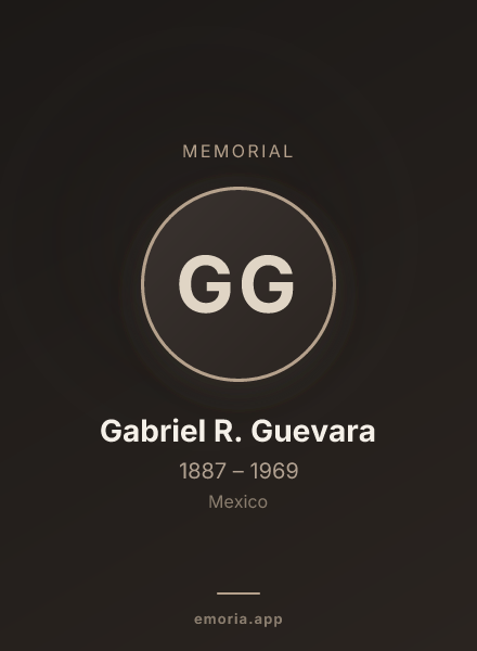 Memorial portrait of Gabriel R. Guevara