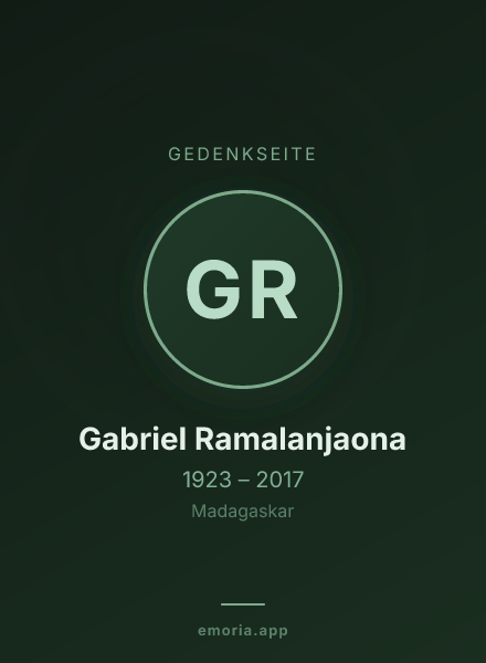 Gedenkportrait von Gabriel Ramalanjaona