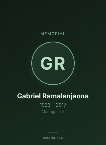 Memorial portrait of Gabriel Ramalanjaona