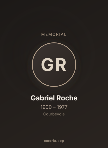 Memorial portrait of Gabriel Roche