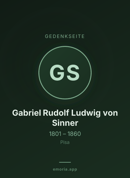 Gedenkportrait von Gabriel Rudolf Ludwig von Sinner