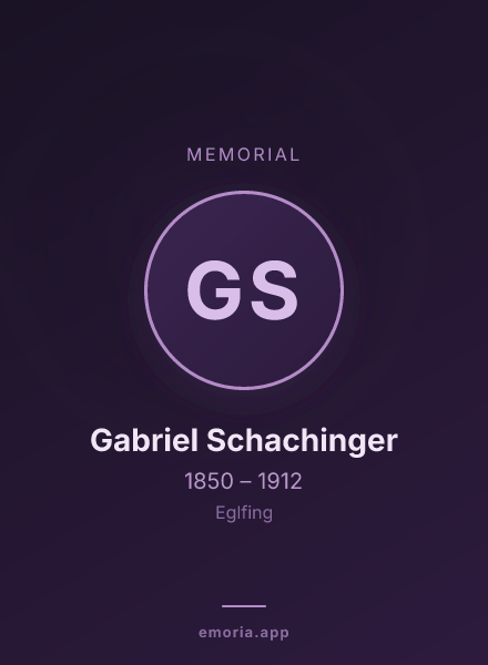 Memorial portrait of Gabriel Schachinger