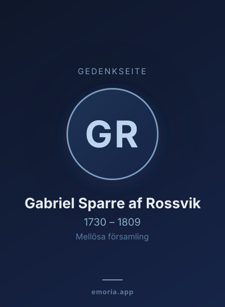 Gedenkportrait von Gabriel Sparre af Rossvik