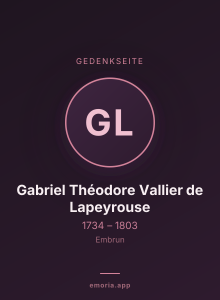 Gedenkportrait von Gabriel Théodore Vallier de Lapeyrouse