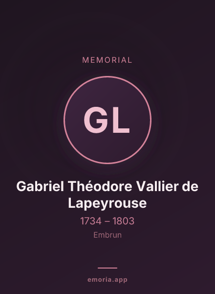 Memorial portrait of Gabriel Théodore Vallier de Lapeyrouse