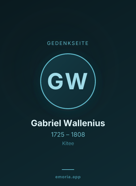 Gedenkportrait von Gabriel Wallenius