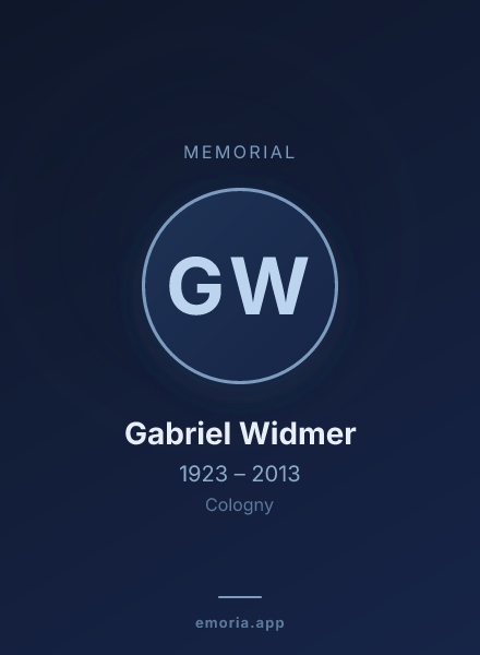 Memorial portrait of Gabriel Widmer