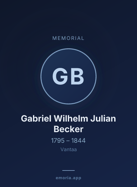 Memorial portrait of Gabriel Wilhelm Julian Becker
