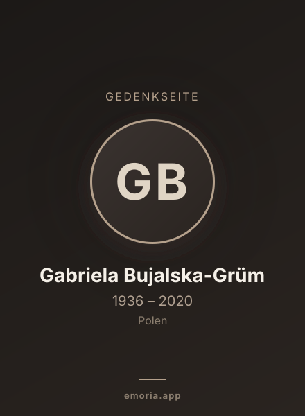 Gedenkportrait von Gabriela Bujalska-Grüm