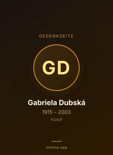 Gedenkportrait von Gabriela Dubská