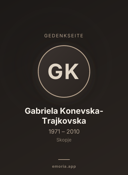 Gedenkportrait von Gabriela Konevska-Trajkovska