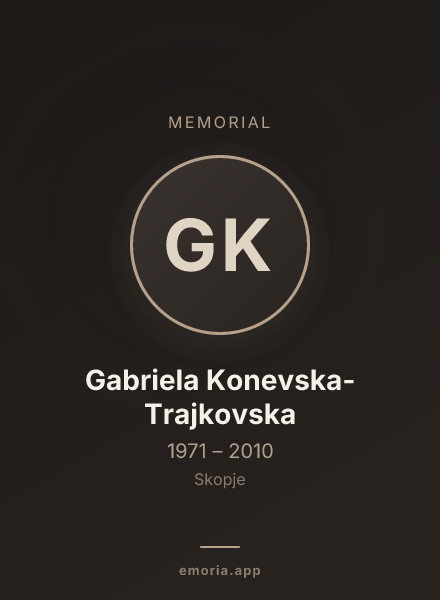 Memorial portrait of Gabriela Konevska-Trajkovska
