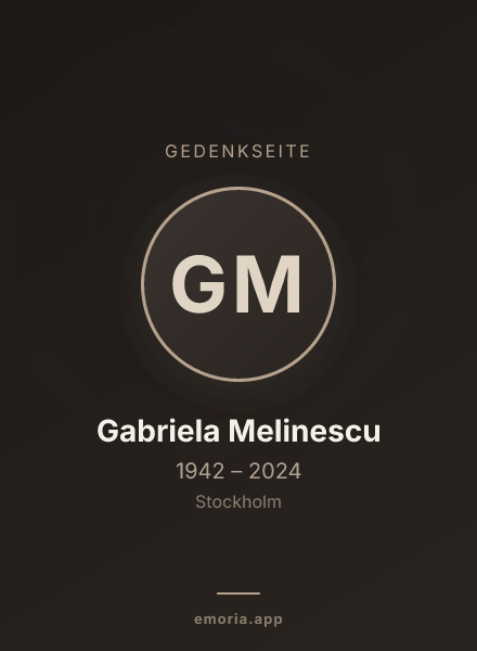Gedenkportrait von Gabriela Melinescu