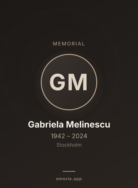 Memorial portrait of Gabriela Melinescu
