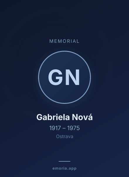Memorial portrait of Gabriela Nová