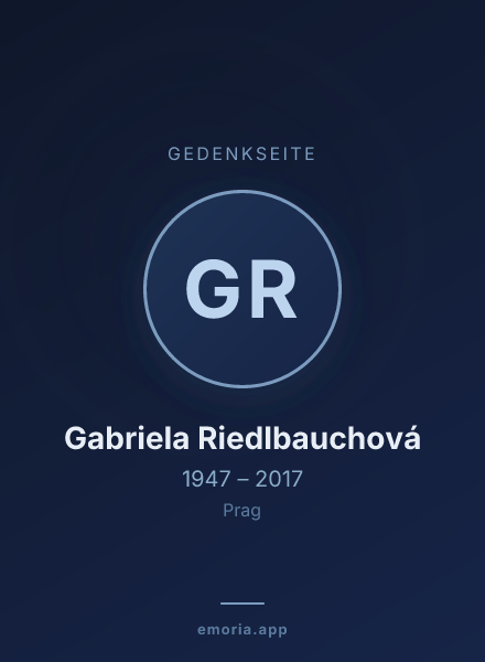 Gedenkportrait von Gabriela Riedlbauchová