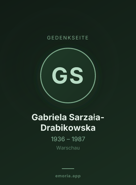 Gedenkportrait von Gabriela Sarzała-Drabikowska