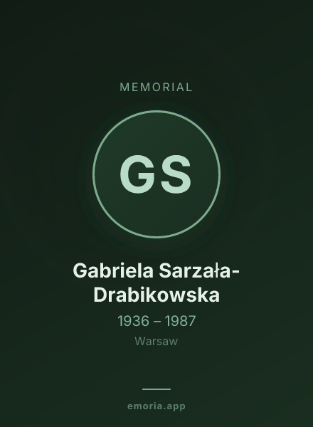 Memorial portrait of Gabriela Sarzała-Drabikowska