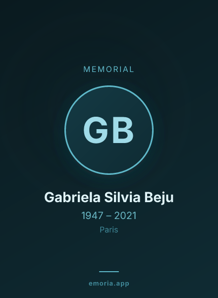 Memorial portrait of Gabriela Silvia Beju