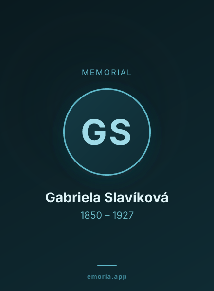 Memorial portrait of Gabriela Slavíková