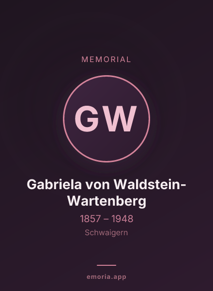 Memorial portrait of Gabriela von Waldstein-Wartenberg