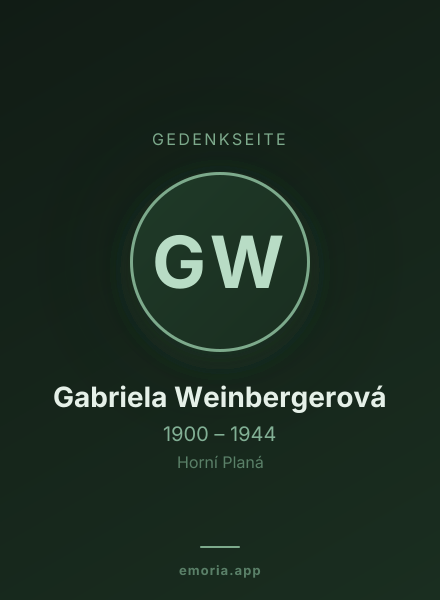 Gedenkportrait von Gabriela Weinbergerová