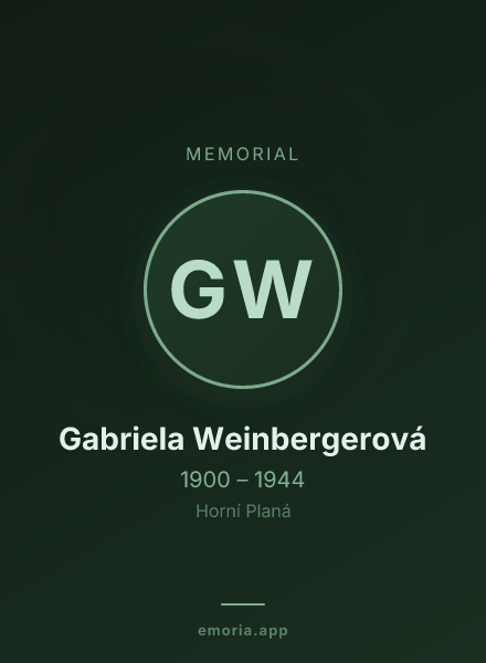 Memorial portrait of Gabriela Weinbergerová