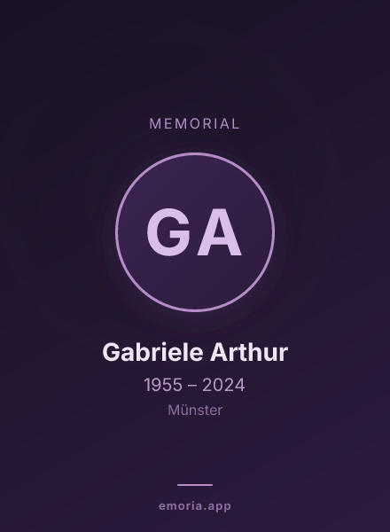 Memorial portrait of Gabriele Arthur
