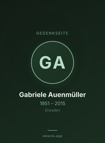 Gedenkportrait von Gabriele Auenmüller