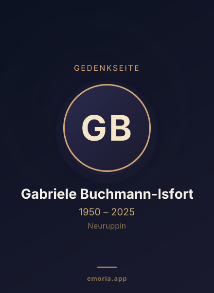 Gedenkportrait von Gabriele Buchmann-Isfort
