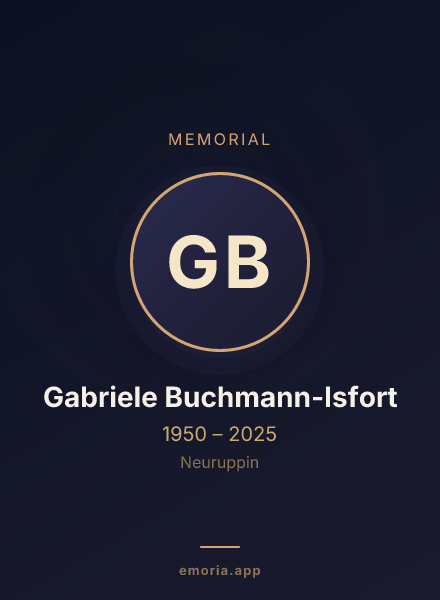 Memorial portrait of Gabriele Buchmann-Isfort