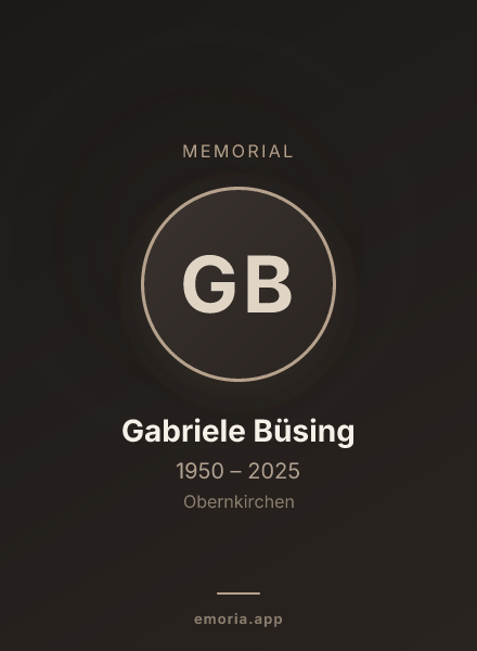 Memorial portrait of Gabriele Büsing