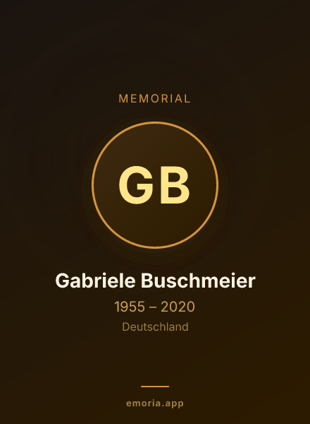 Memorial portrait of Gabriele Buschmeier