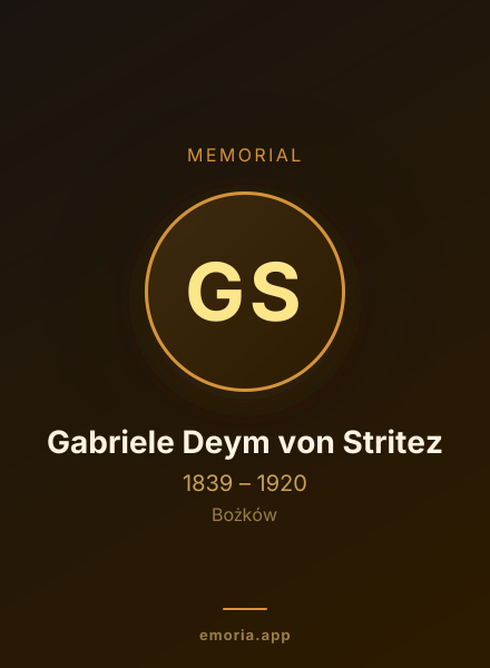 Memorial portrait of Gabriele Deym von Stritez