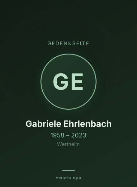 Gedenkportrait von Gabriele Ehrlenbach