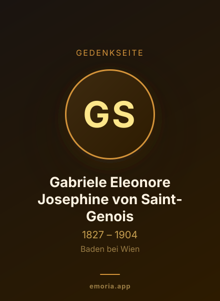 Gedenkportrait von Gabriele Eleonore Josephine von Saint-Genois