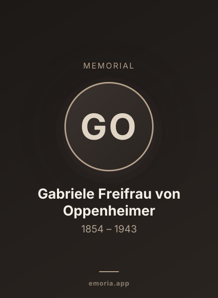 Memorial portrait of Gabriele Freifrau von Oppenheimer