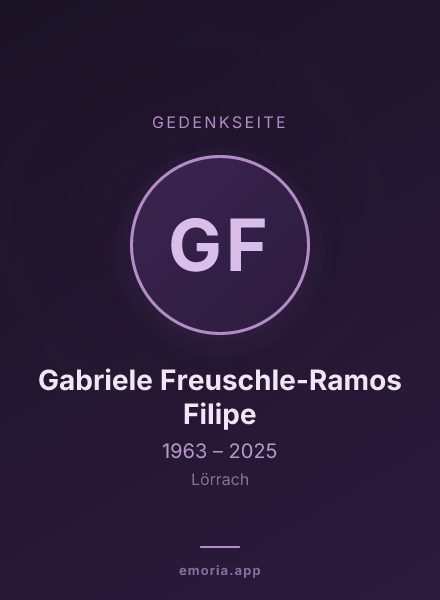 Gedenkportrait von Gabriele Freuschle-Ramos Filipe