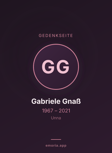 Gedenkportrait von Gabriele Gnaß