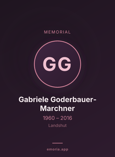 Memorial portrait of Gabriele Goderbauer-Marchner
