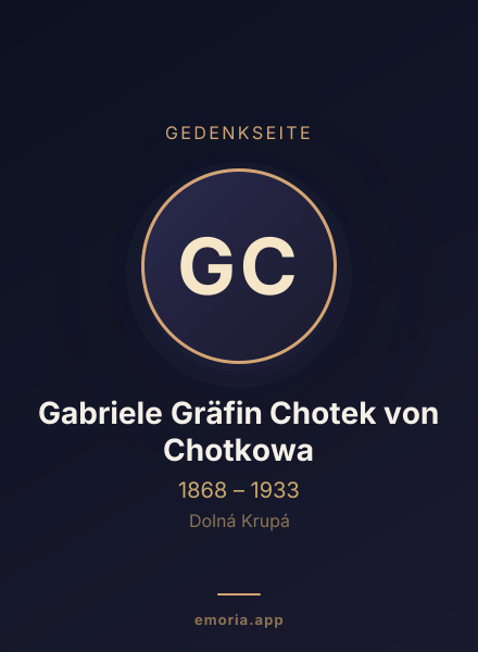 Gedenkportrait von Gabriele Gräfin Chotek von Chotkowa