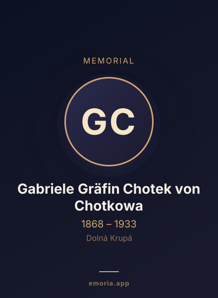 Memorial portrait of Gabriele Gräfin Chotek von Chotkowa