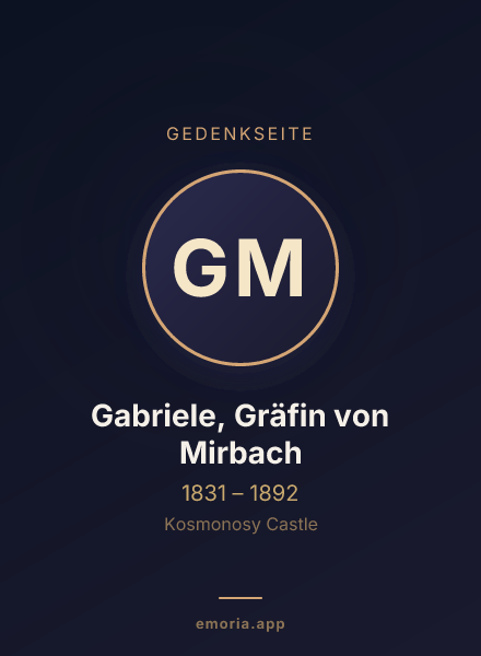 Gedenkportrait von Gabriele, Gräfin von Mirbach